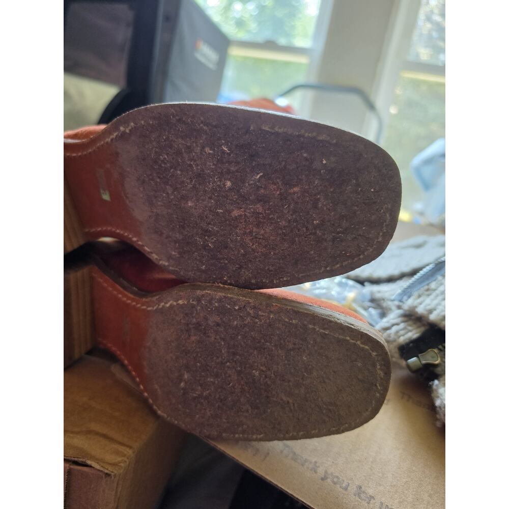 Red Dirt" Suede Frye Campus boots Style 77054RDT Women's 9.5M Made In USA - Picture 10 of 12